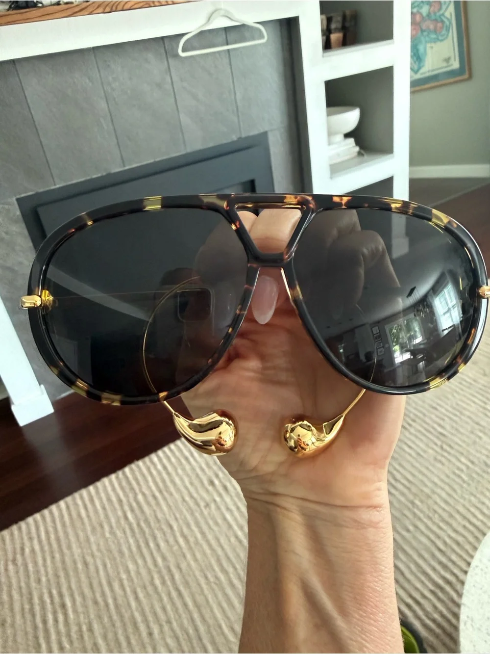 Bottega Veneta embellished Tortoiseshell Aviator Sunglasses